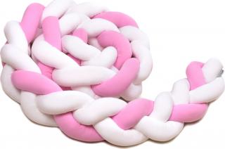 T-TOMI Pletený mantinel 180 cm White + Pink