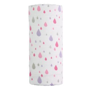 T-TOMI Velká bavlněná TETRA osuška Pink drops, 120x120cm