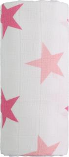T-TOMI Velká bavlněná TETRA osuška Pink stars, 120x120cm