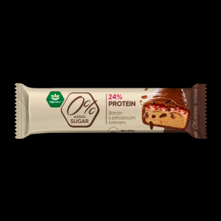 Topnatur 0% SUGAR protein tyčinka Banán s jahodovým krémem, 40 g