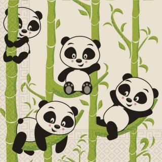 Ubrousky papírové kompostovatelné Panda 20 ks
