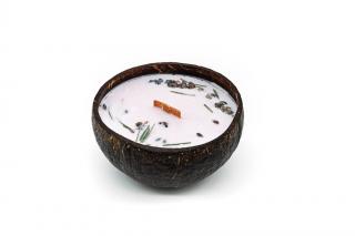 VEGANSKÁ SVÍČKA V KOKOSU Vůně: LAVENDER