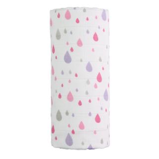 Velká bavlněná TETRA osuška, pink drops / růžové kapky