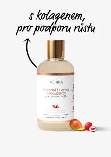 VENIRA přírodní šampon s kolagenem pro podporu růstu- mango-liči, 300 ml