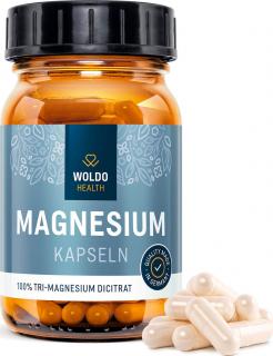 WoldoHealth® ® Hořčík Tri-Magnesium dicitrát 120 kapslí  + Dárek
