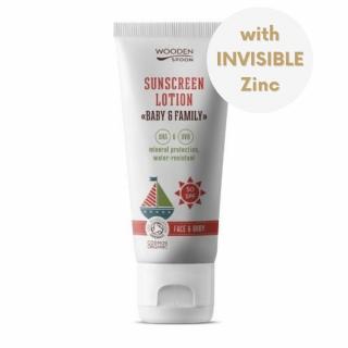 WoodenSpoon Opalovací tělové mléko v tubě Baby & Family SPF 50, 100 ml