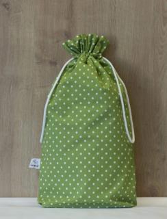 Wrap Up - Funkční obal na pečivo - velikost L (vnitřní rozměr 40 x 24 cm) Barevný: Zelená s puntíky