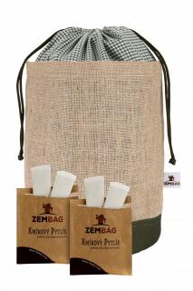 Zembag Olivově zelený na 10 kg brambor + 4 kmínové pytlíky
