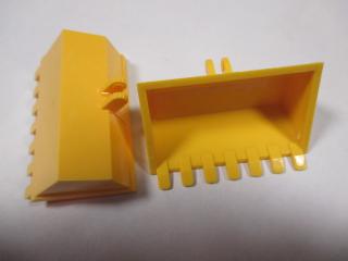 Lego autodíl lžíce na bagr 7 zubů 3 × 6 s zámkem 2 prsty závěs žlutá,lego kartáč do myčky,levné lego,lego myčka,