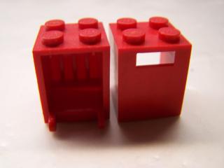 Lego box 2 × 2 × 2 plné nopy červená