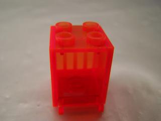 Lego box 2 × 2 × 2 průledná neonově oranžová