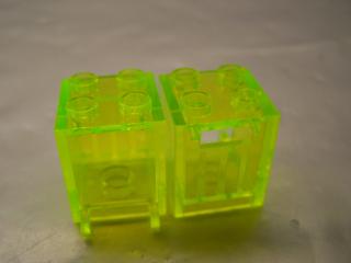 Lego box 2 × 2 × 2 průledná neonově zelená