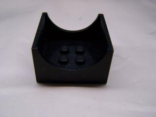 Lego box 4 × 4 × 2 spodní s půlkruhama černá