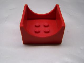 Lego box 4 × 4 × 2 spodní s půlkruhama červená