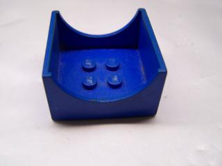 Lego box 4 × 4 × 2 spodní s půlkruhama modrá