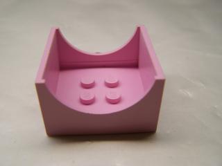 Lego box 4 × 4 × 2 spodní s půlkruhama růžová