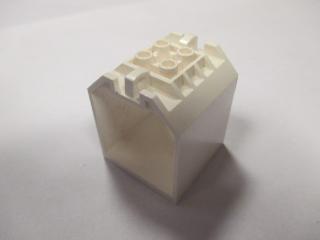 Lego box 4 × 4 × 4 otevřené konce s 2 závěsy bílá