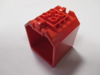Lego box 4 × 4 × 4 otevřené konce s 2 závěsy červená