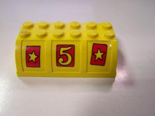 Lego box truhla 4 × 6 × 2 1/3 (víko) s vzorem žlutých hvězd a žlutou 5 žlutá