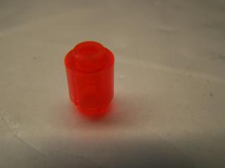 Lego Brick, kruhové 1 × 1 otevřený nop průhledná neonově oranžová