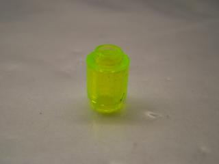 Lego Brick, kruhové 1 × 1 otevřený nop průhledná neonově zelená