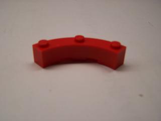Lego Brick, kulaté rohy 4 × 4 a 3 nopy červená