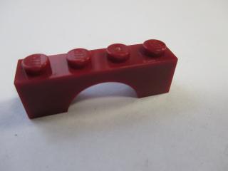 Lego Brick Oblouk 1 × 4 tmavě červená