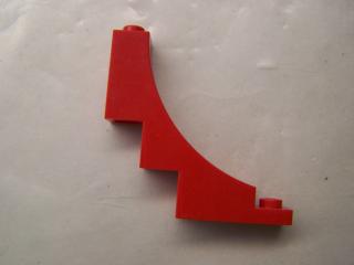 Lego Brick Oblouk 1 × 5 × 4 otočený červen