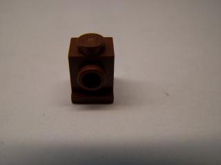 Lego Brick upravené 1 × 1 s držákem světel červenohnědá