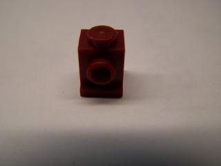 Lego Brick upravené 1 × 1 s držákem světel tmavě červená