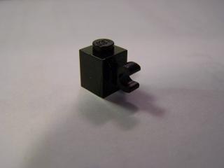 Lego Brick upravené 1 × 1 s klipem horizontal černá