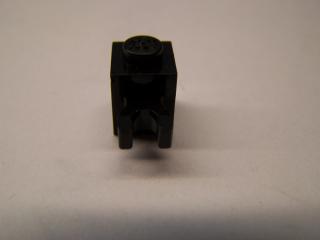 Lego Brick upravené 1 × 1 s klipem vertikal černá