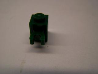 Lego Brick upravené 1 × 1 s klipem vertikal tmavě zelená