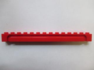 Lego Brick upravené 1 × 14 s drážkou červená