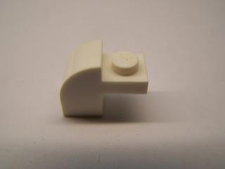 Lego Brick upravené 1 × 2 × 1 1/3 s  zakřivením nahoru bílá