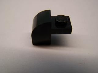 Lego Brick upravené 1 × 2 × 1 1/3 s  zakřivením nahoru černá