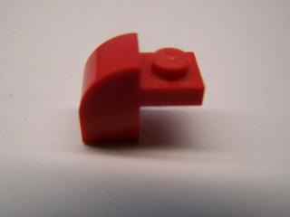 Lego Brick upravené 1 × 2 × 1 1/3 s  zakřivením nahoru červená