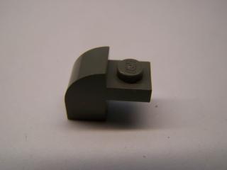 Lego Brick upravené 1 × 2 × 1 1/3 s  zakřivením nahoru tmavě šedá