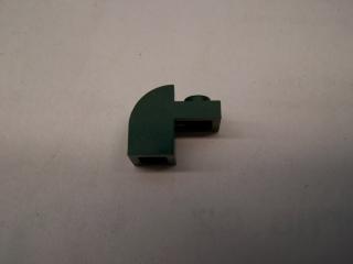 Lego Brick upravené 1 × 2 × 1 1/3 s  zakřivením nahoru tmavě zelená