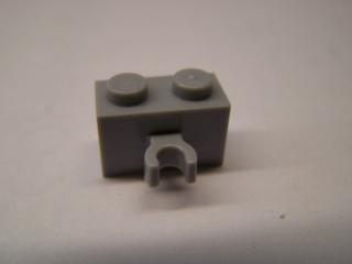 Lego Brick upravené 1 × 2 s klipem vertikal úzkým světle modrošedá