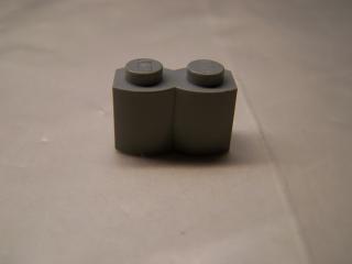 Lego Brick upravené 1 × 2 tvarovaná světle šedá
