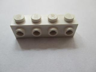 Lego Brick upravené 1 × 4 s 4 nopy na jedné straně bílá