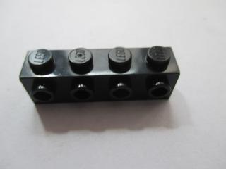 Lego Brick upravené 1 × 4 s 4 nopy na jedné straně černá