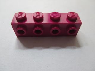Lego Brick upravené 1 × 4 s 4 nopy na jedné straně červenofialová