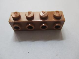 Lego Brick upravené 1 × 4 s 4 nopy na jedné straně středně tmavá flesh