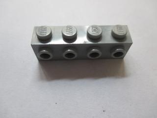 Lego Brick upravené 1 × 4 s 4 nopy na jedné straně světle modrošedá