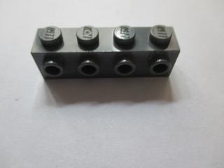 Lego Brick upravené 1 × 4 s 4 nopy na jedné straně tmavě modrošedá