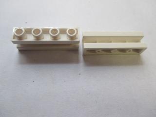 Lego Brick upravené 1 × 4 s drážkou bílá