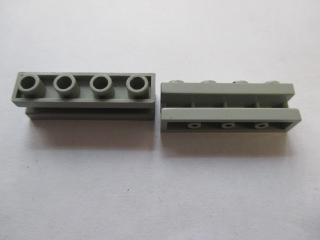 Lego Brick upravené 1 × 4 s drážkou světle šedá