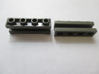 Lego Brick upravené 1 × 4 s drážkou tmavě šedá